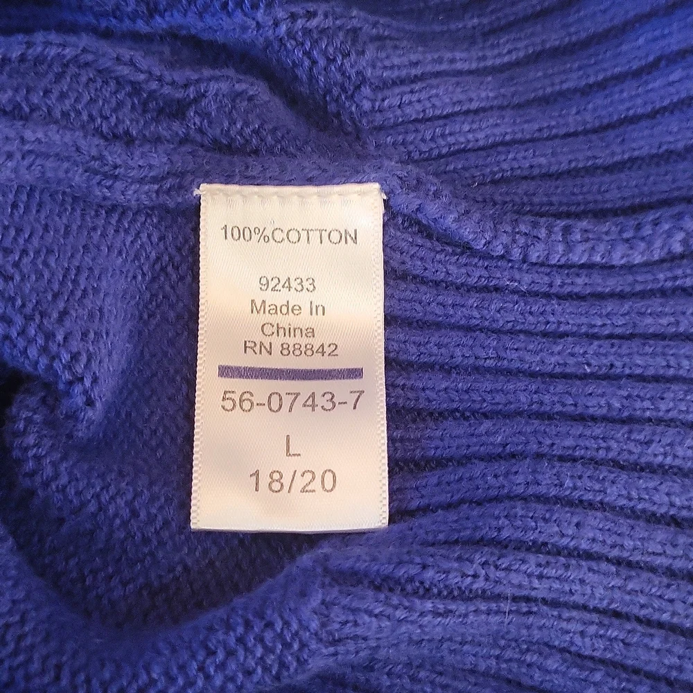 Pre-owned Blue Woman Within Long Sleeve V-Neck Sweater - Picture 10 of 11